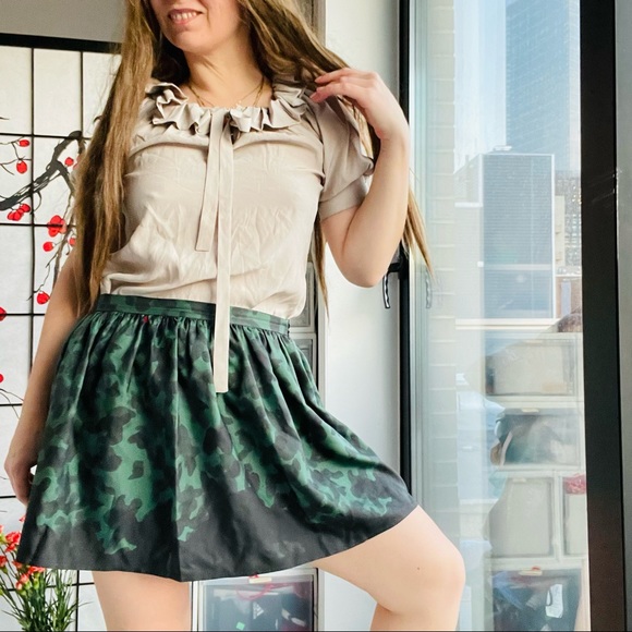 Paul & Joe Ruffles Paris Tie lined Pleated Silk Lantern Short Puff Sleeves - Picture 15 of 17